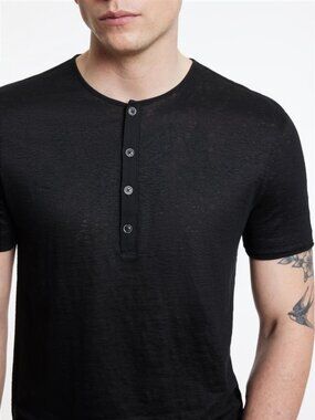 John Varvatos Bleeker Linen Henley Tee